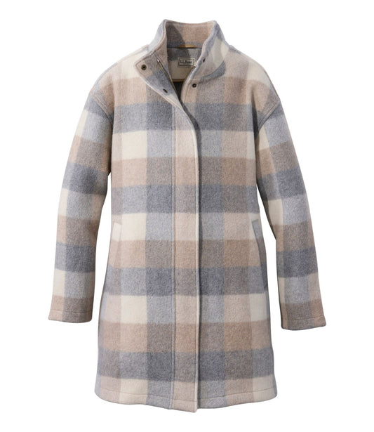 Women's Bean's Boiled Wool Coat, Plaid