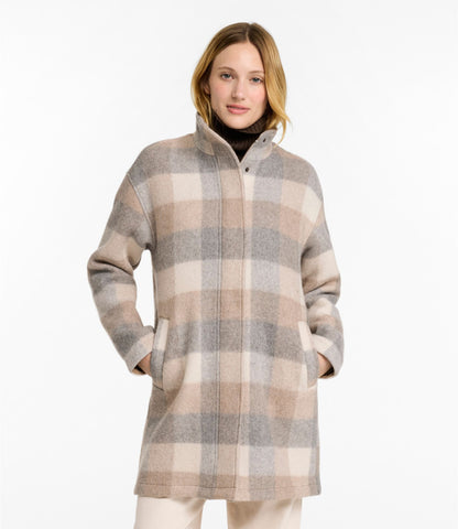 Women's Bean's Boiled Wool Coat, Plaid