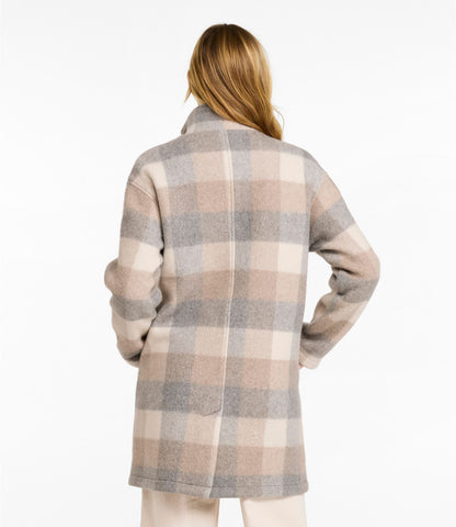 Women's Bean's Boiled Wool Coat, Plaid