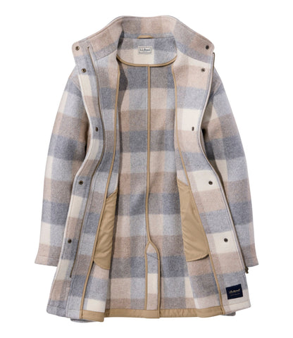 Women's Bean's Boiled Wool Coat, Plaid