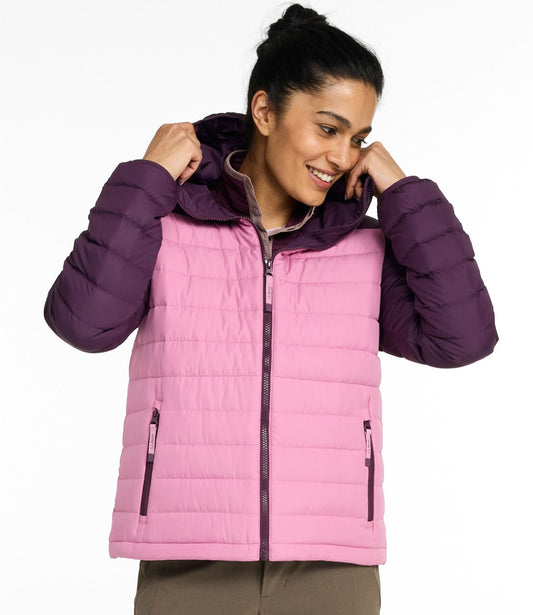 Women's Access Down Hooded Puffer, Colorblock