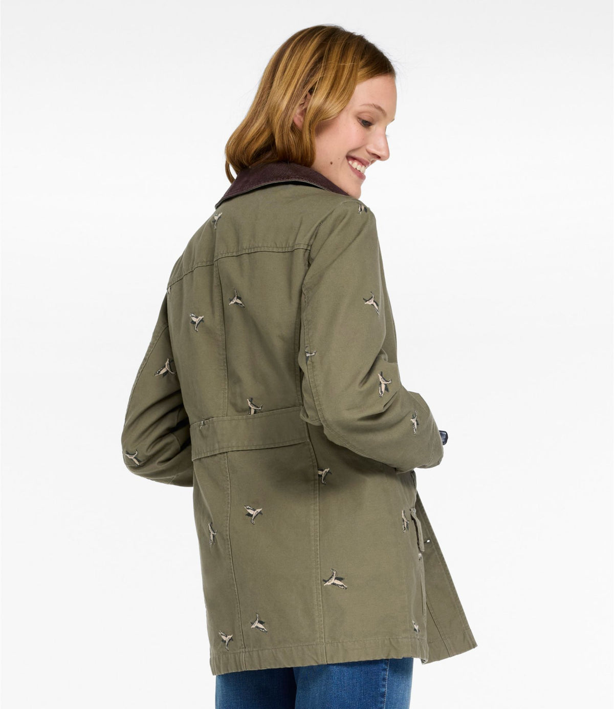 Women's Adirondack Barn Coat, Flannel-Lined Embroidery