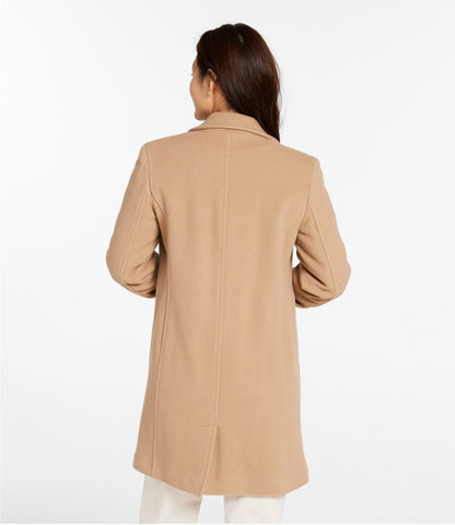 Women's Classic Lambswool Polo Coat, Three-Quarter Length