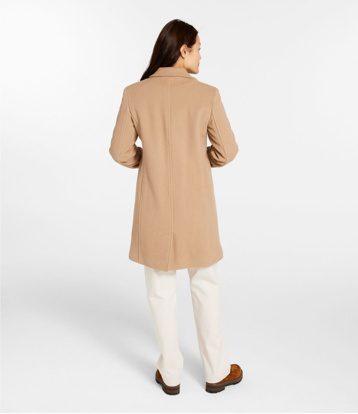 Women's Classic Lambswool Polo Coat, Three-Quarter Length