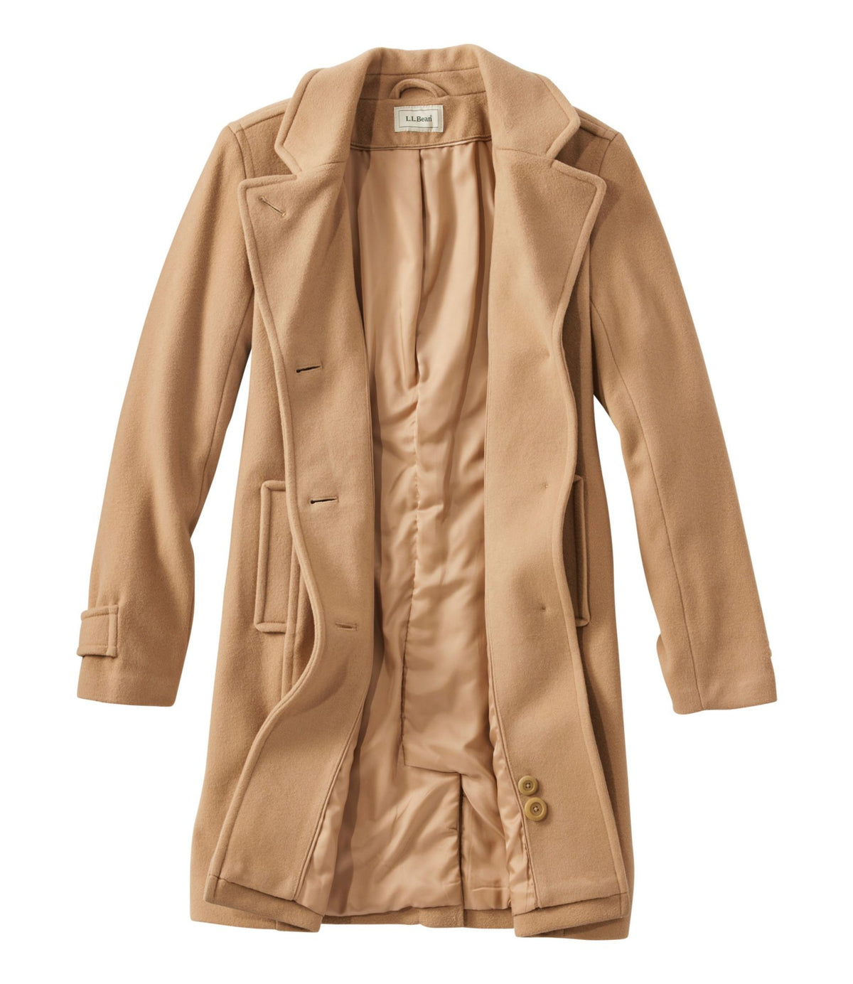 Women's Classic Lambswool Polo Coat, Three-Quarter Length