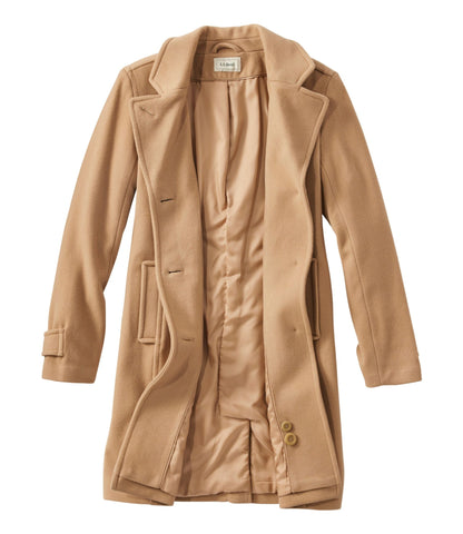 Women's Classic Lambswool Polo Coat, Three-Quarter Length