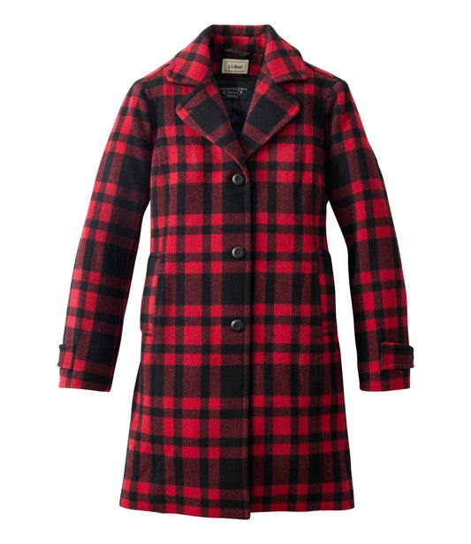Women's Classic Lambswool Polo Coat, Three-Quarter, Pattern