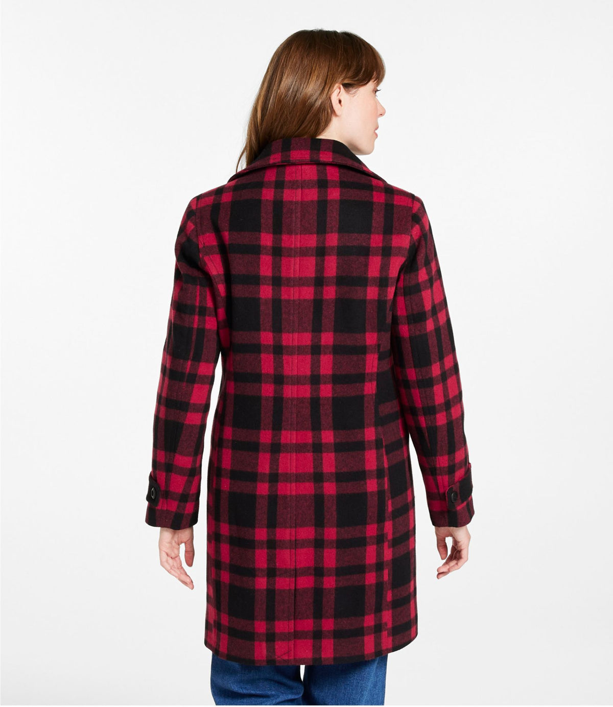 Women's Classic Lambswool Polo Coat, Three-Quarter, Pattern