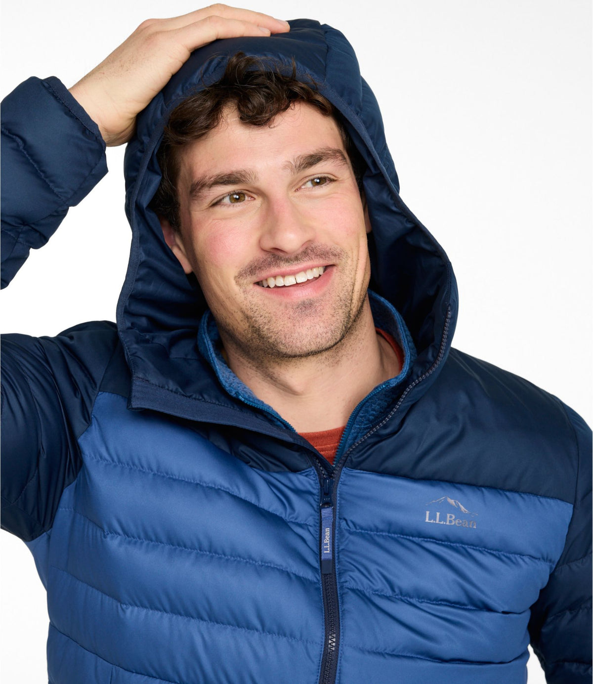Men's Access Down Hooded Puffer, Colorblock