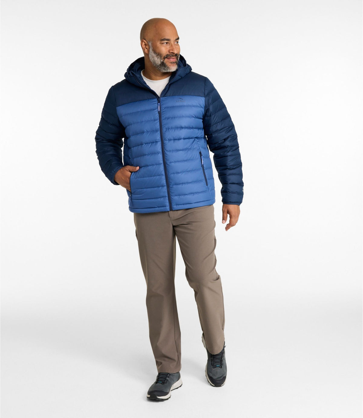 Men's Access Down Hooded Puffer, Colorblock