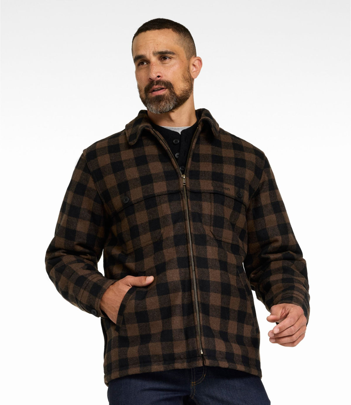 Men's Maine Guide Zip-Front Jac-Shirt with PrimaLoft, Plaid