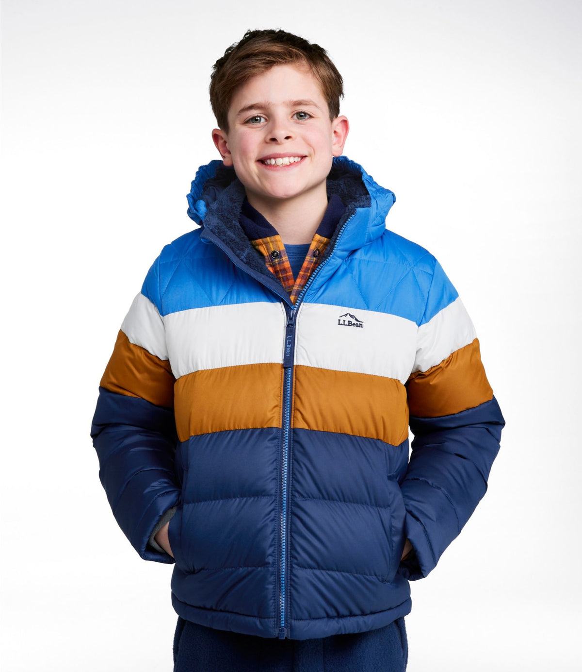 Kids' Bean's Down Jacket, Colorblock