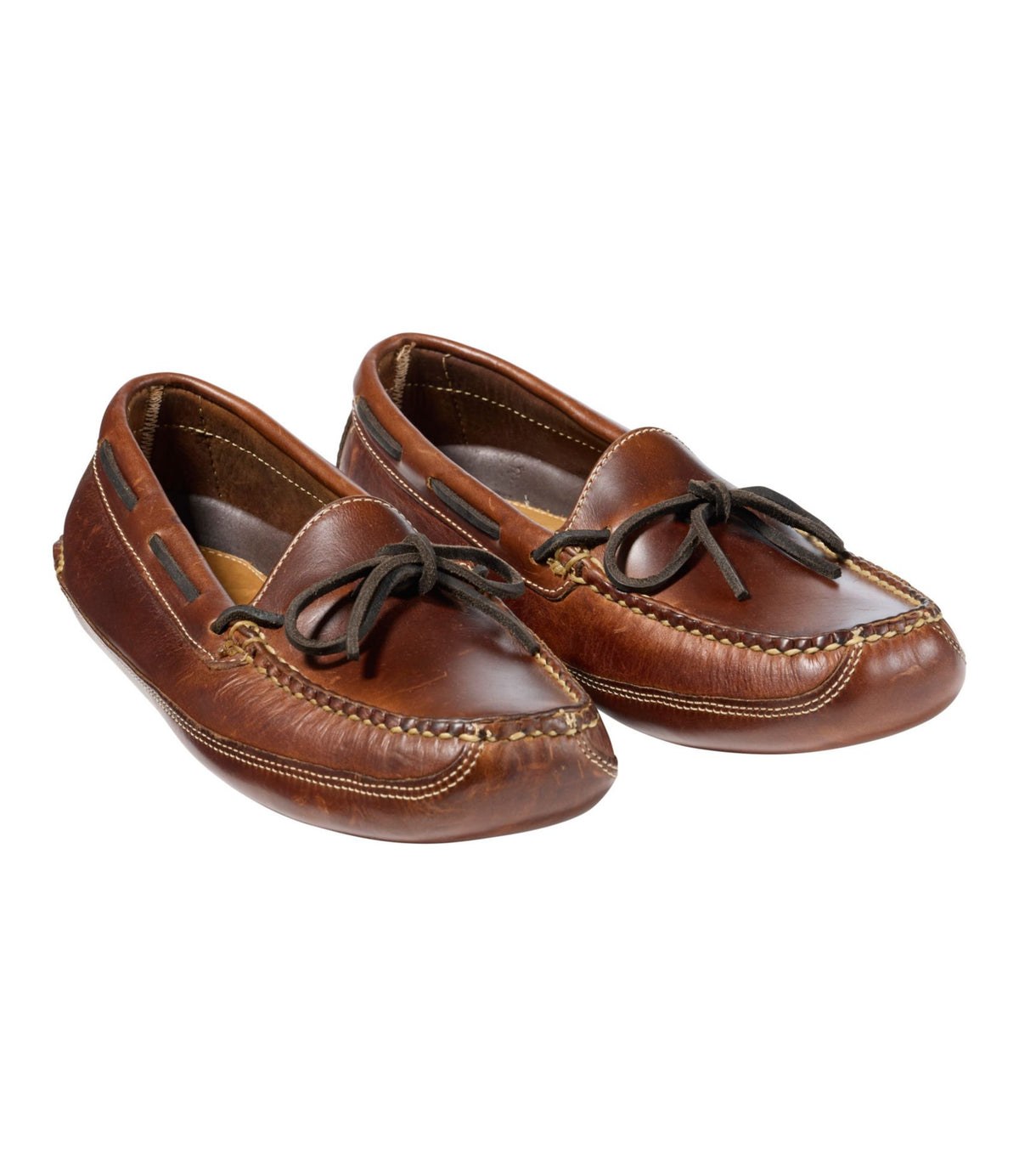 Men's Leather Double-Sole Slippers, Leather-Lined