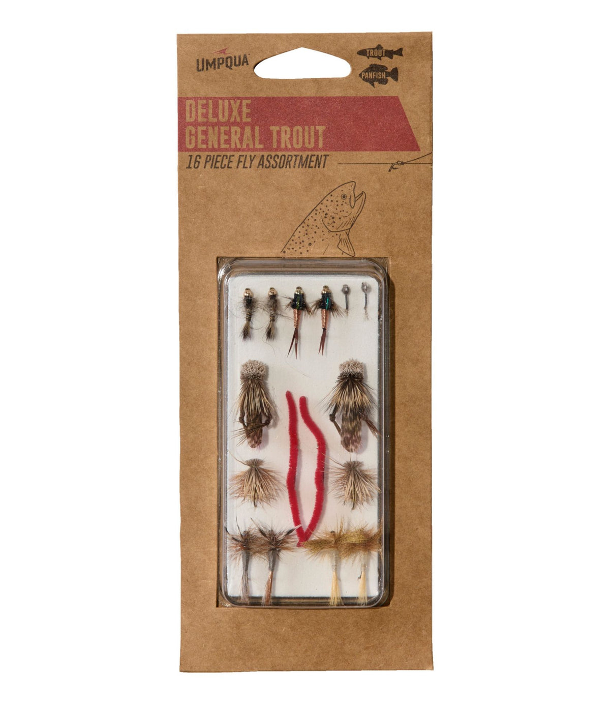 Umpqua Deluxe General Trout Fly Assortment, 16 flies