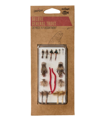 Umpqua Deluxe General Trout Fly Assortment, 16 flies