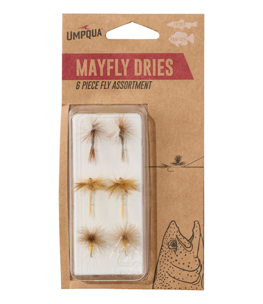 Umpqua Mayfly Dry Fly Assortment, 6 flies
