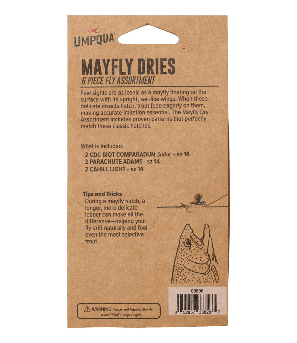 Umpqua Mayfly Dry Fly Assortment, 6 flies