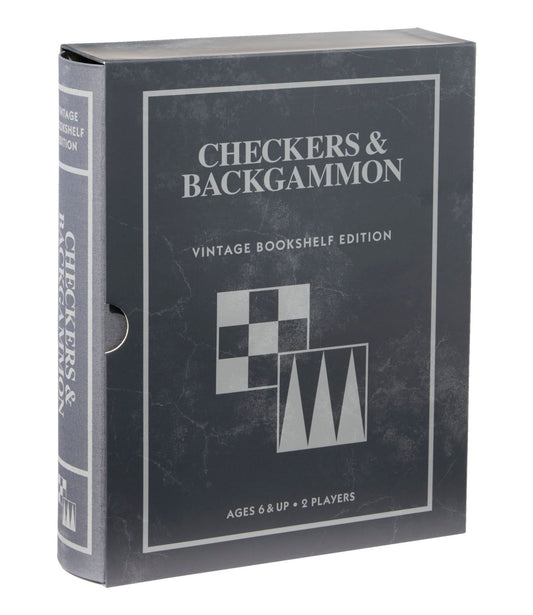 Backgammon/Checkers Vintage Bookshelf Game