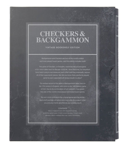 Backgammon/Checkers Vintage Bookshelf Game