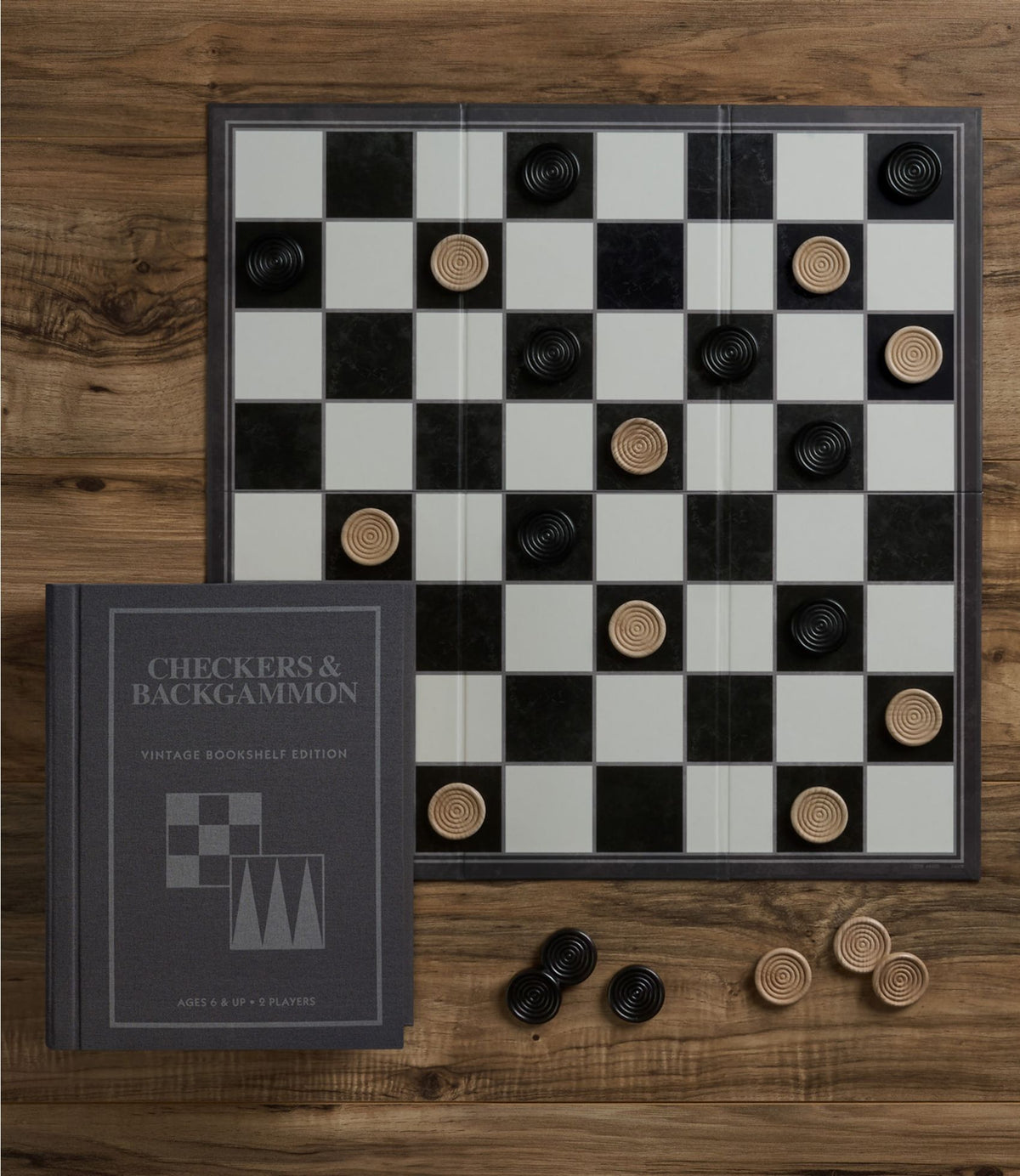 Backgammon/Checkers Vintage Bookshelf Game