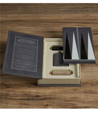 Backgammon/Checkers Vintage Bookshelf Game