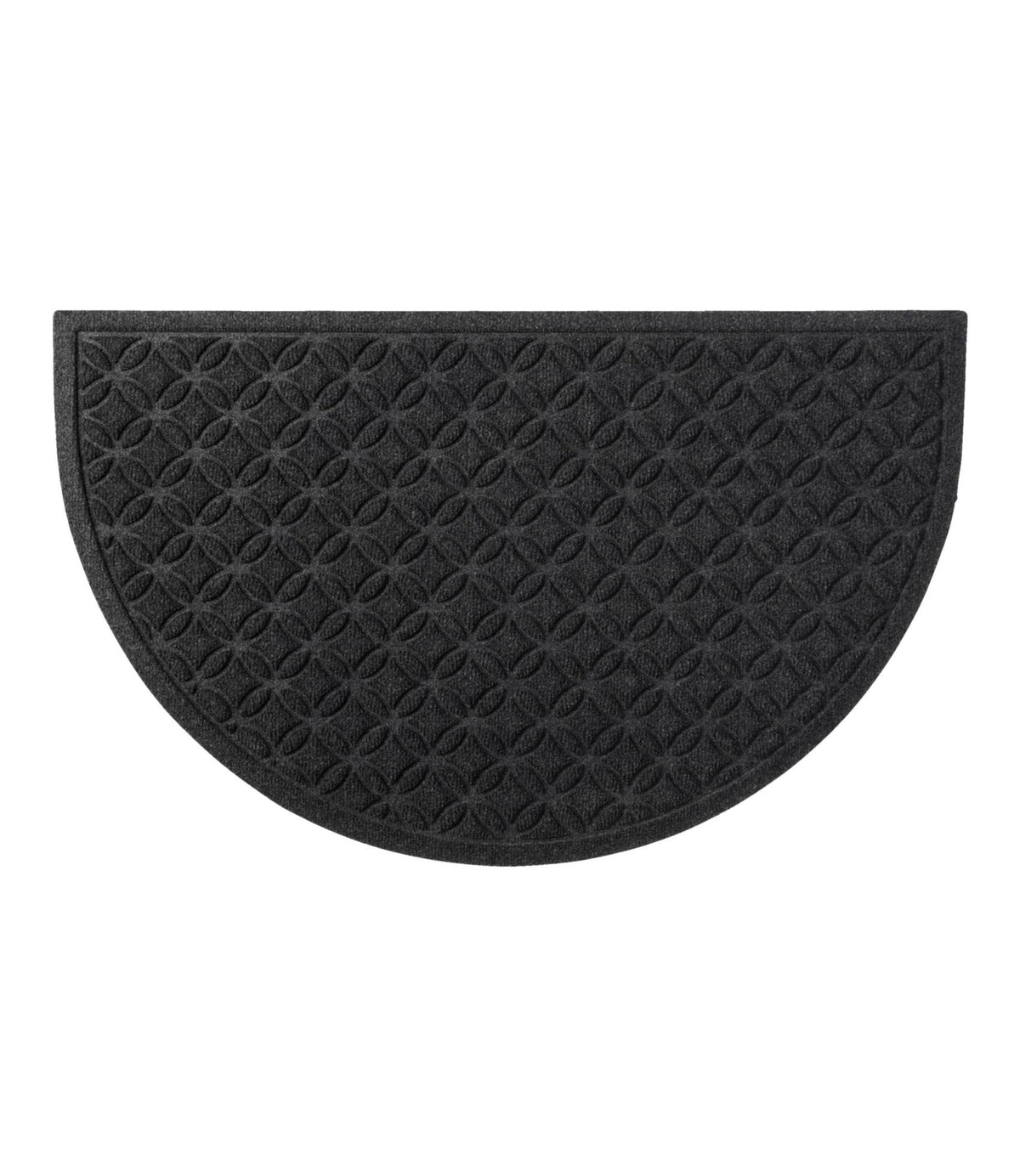 Heavyweight Recycled Waterhog Doormat, Half Round, Geometric Rings
