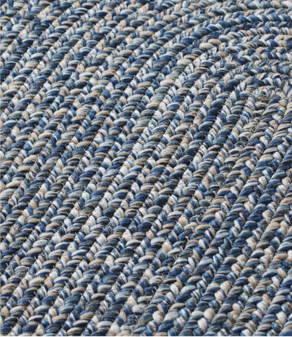 All-Weather Braided Rug, Concentric Pattern Oval
