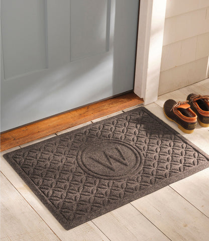 Heavyweight Recycled Waterhog Doormat, Geometric Rings, Personalized