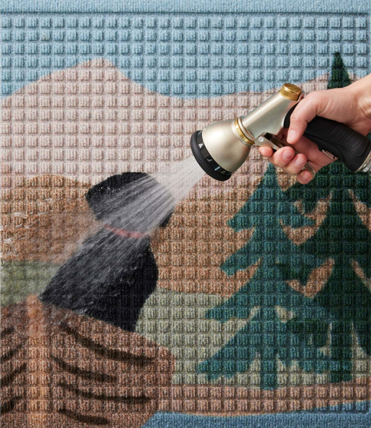 Printed Recycled Waterhog Doormat, Row Boat