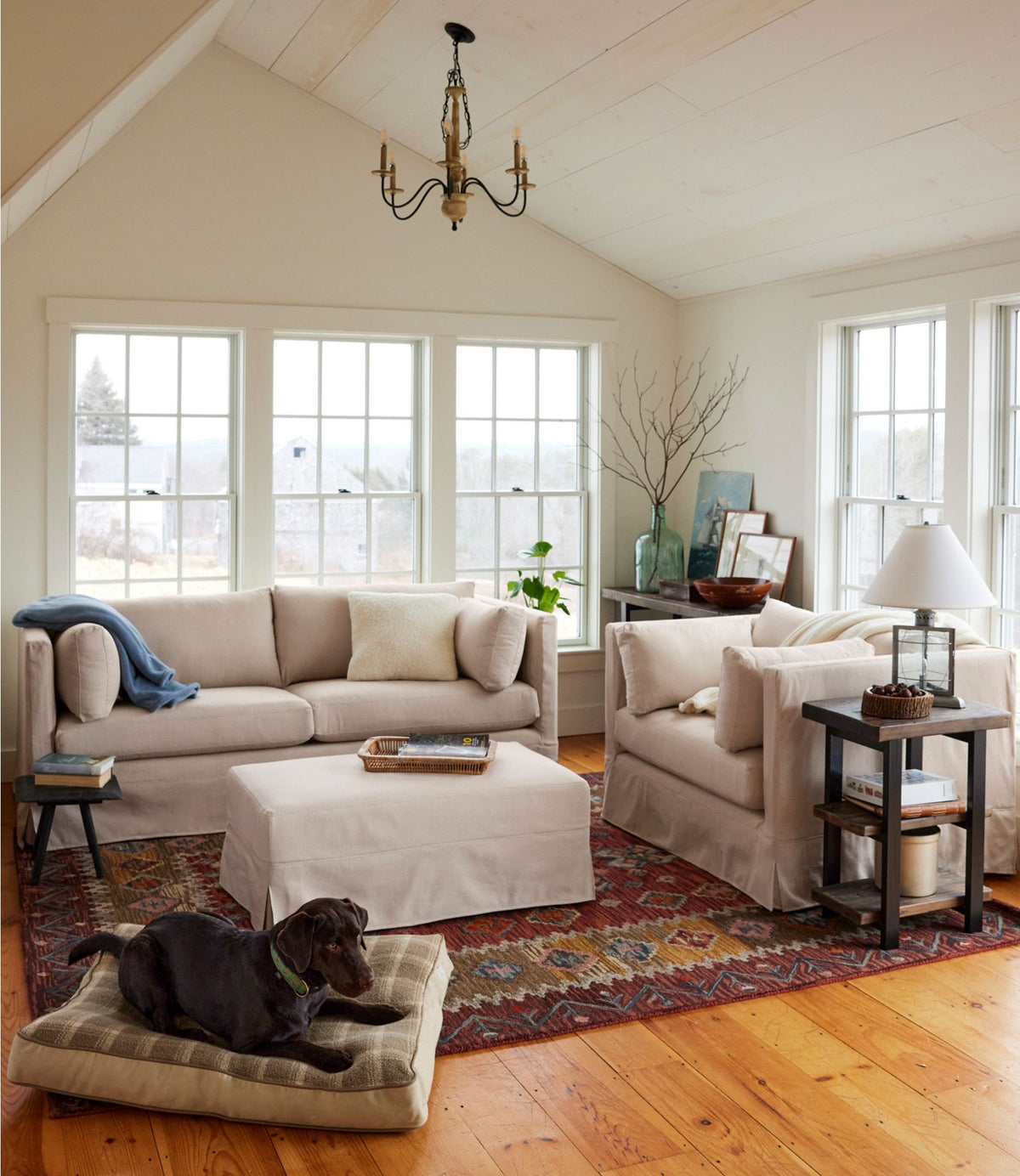 Double Border Wool Hooked Rug, Sienna Multi