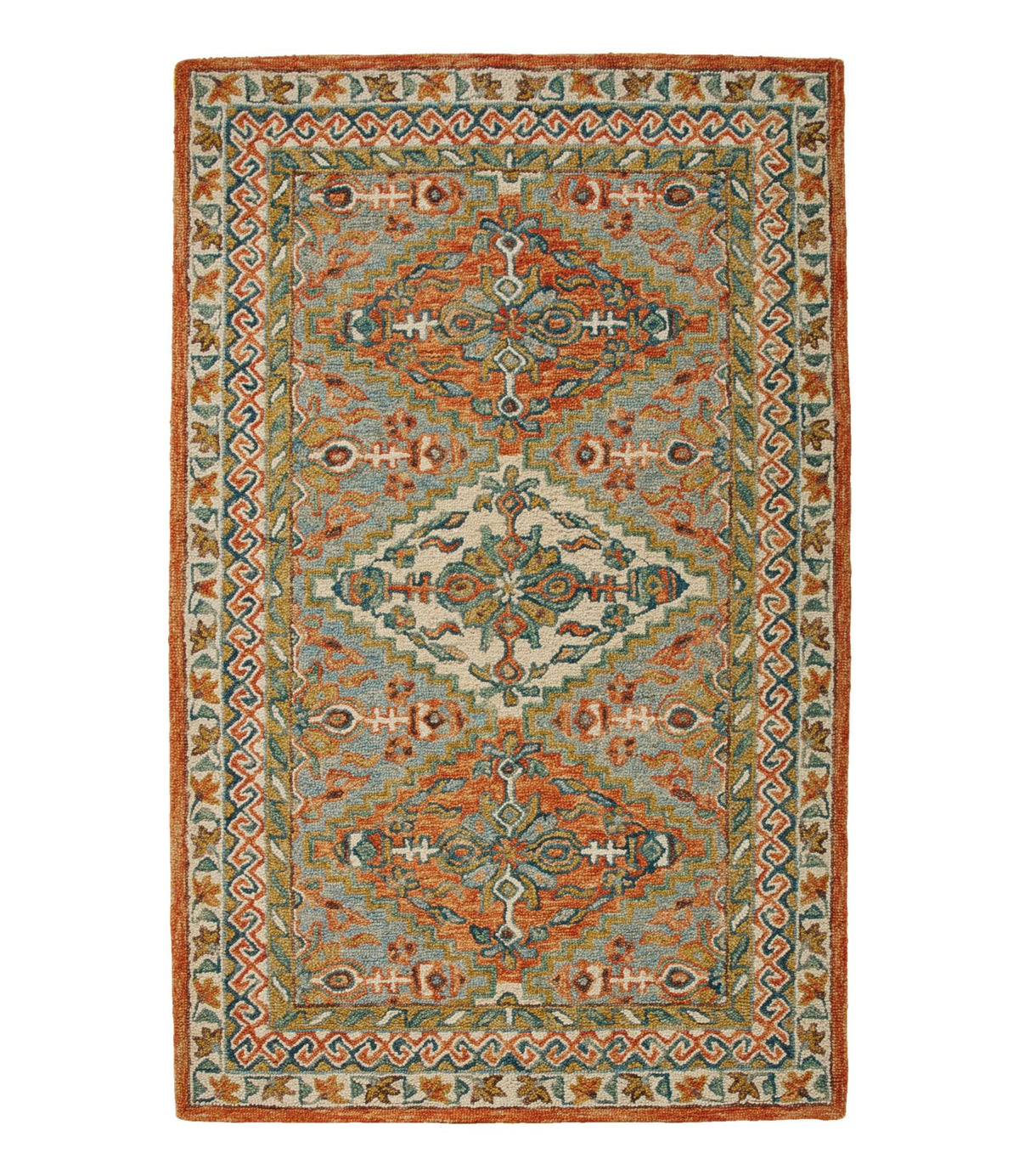 Bordered Medallion Wool Tufted Rug