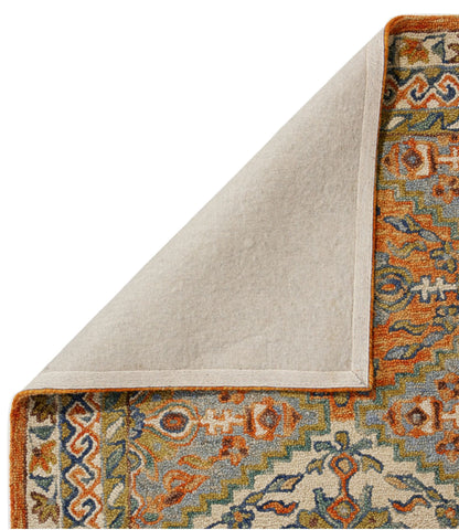 Bordered Medallion Wool Tufted Rug