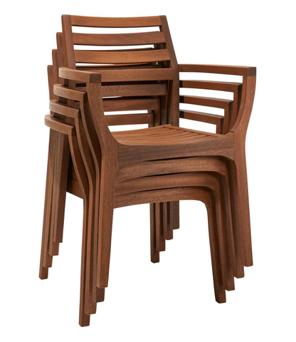 Eucalyptus Stacking Chairs, Set of Four