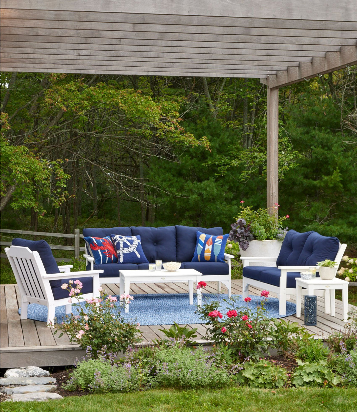 All-Weather Patio Sofa with Textured Cushions