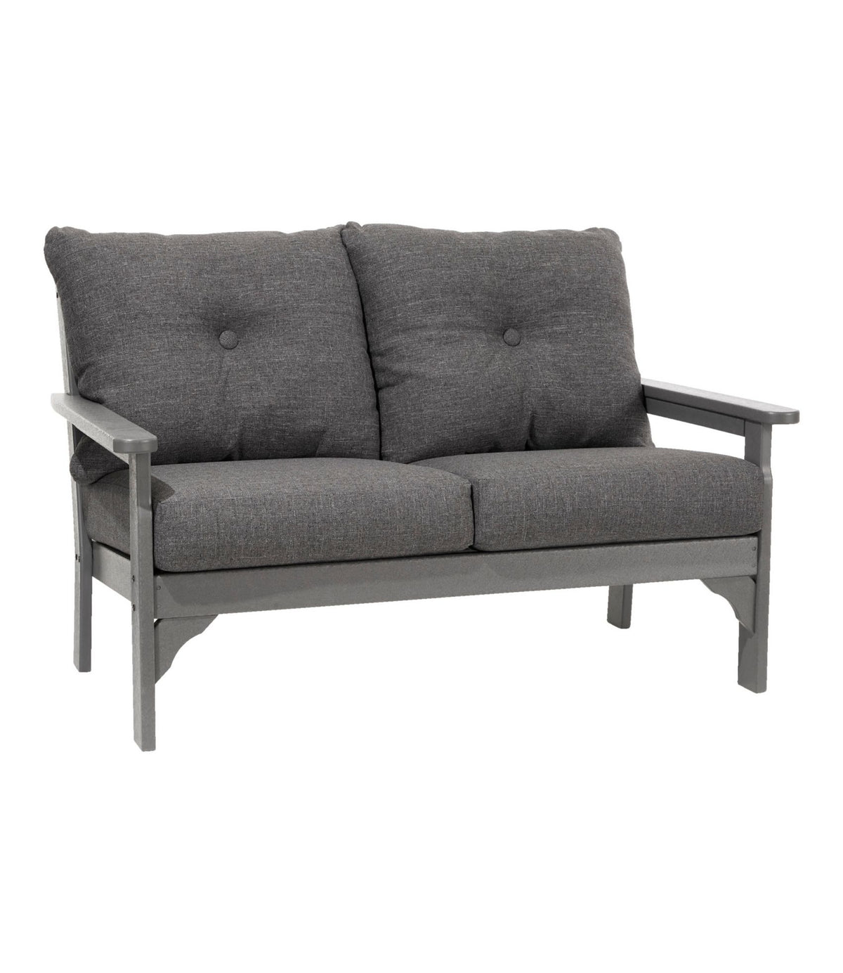 All-Weather Patio Loveseat with Textured Cushion, Slate Gray