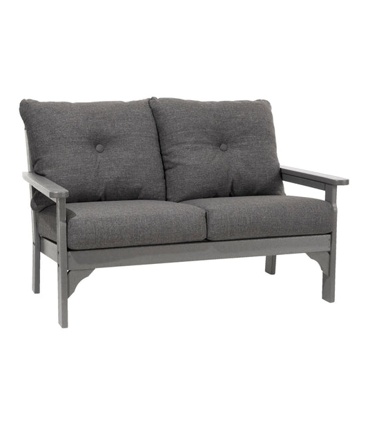 All-Weather Patio Loveseat with Textured Cushion, Slate Gray