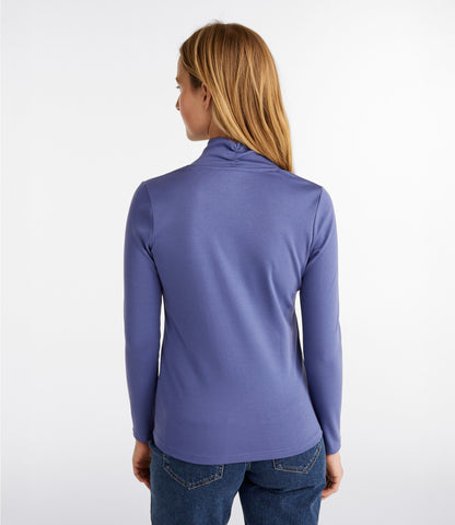 Women's Pima Cotton Tee, Shawl Long-Sleeve