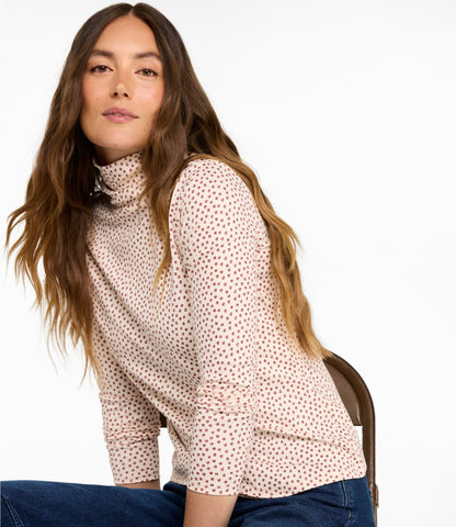 Women's Pima Cotton Turtleneck, Long-Sleeve Print