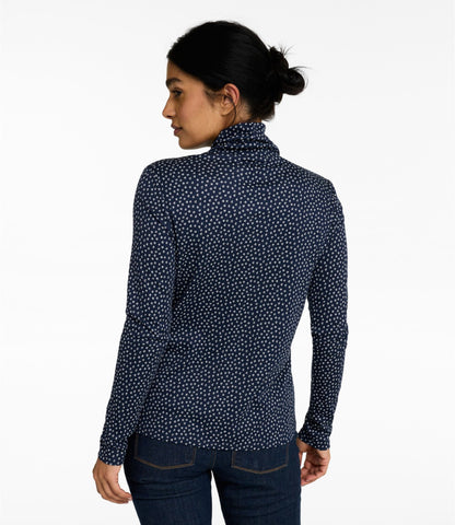 Women's Pima Cotton Turtleneck, Long-Sleeve Print
