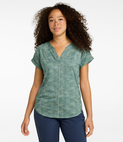 Women's Streamside Tee, Short-Sleeve Splitneck Print