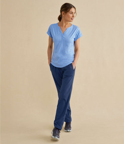 Women's Streamside Tee, Short-Sleeve Splitneck Print