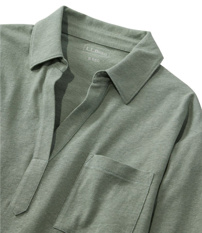 Women's Lakeside Linen/Cotton Tee, Three-Quarter-Sleeve Splitneck Polo