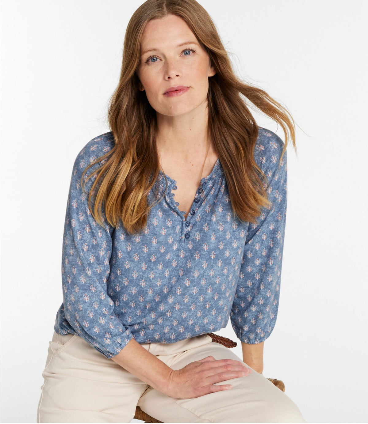 Women's Camden Hills Tee, Three-Quarter-Sleeve Print
