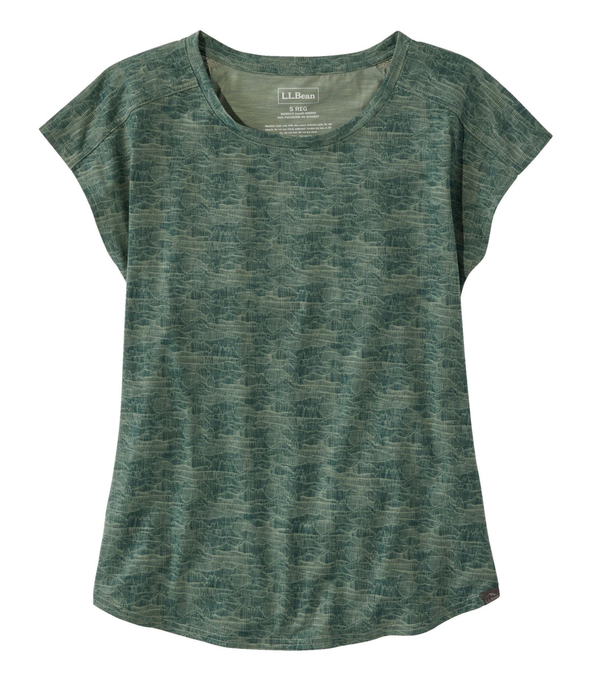 Women's Streamside Tee, Short-Sleeve Ruched Crew Print