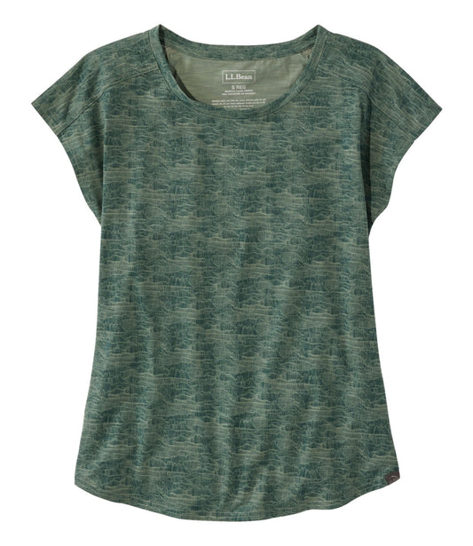 Women's Streamside Tee, Short-Sleeve Ruched Crew Print