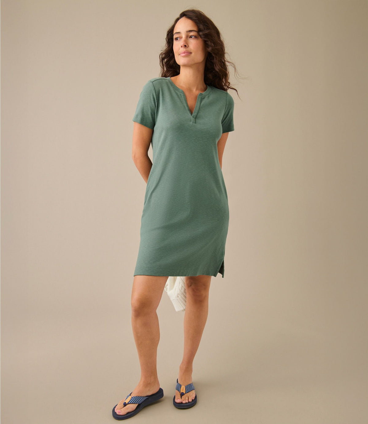 Women's Rocky Coast Slub-Knit Splitneck Dress
