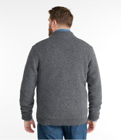 Men's L.L.Bean Classic Ragg Wool Sweater, Full-Zip Flannel-Lined