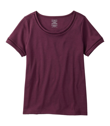 Women's Pima Cotton Tee, Short-Sleeve Jewelneck