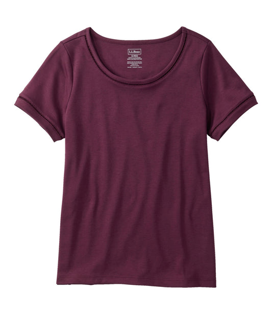 Women's Pima Cotton Tee, Short-Sleeve Jewelneck