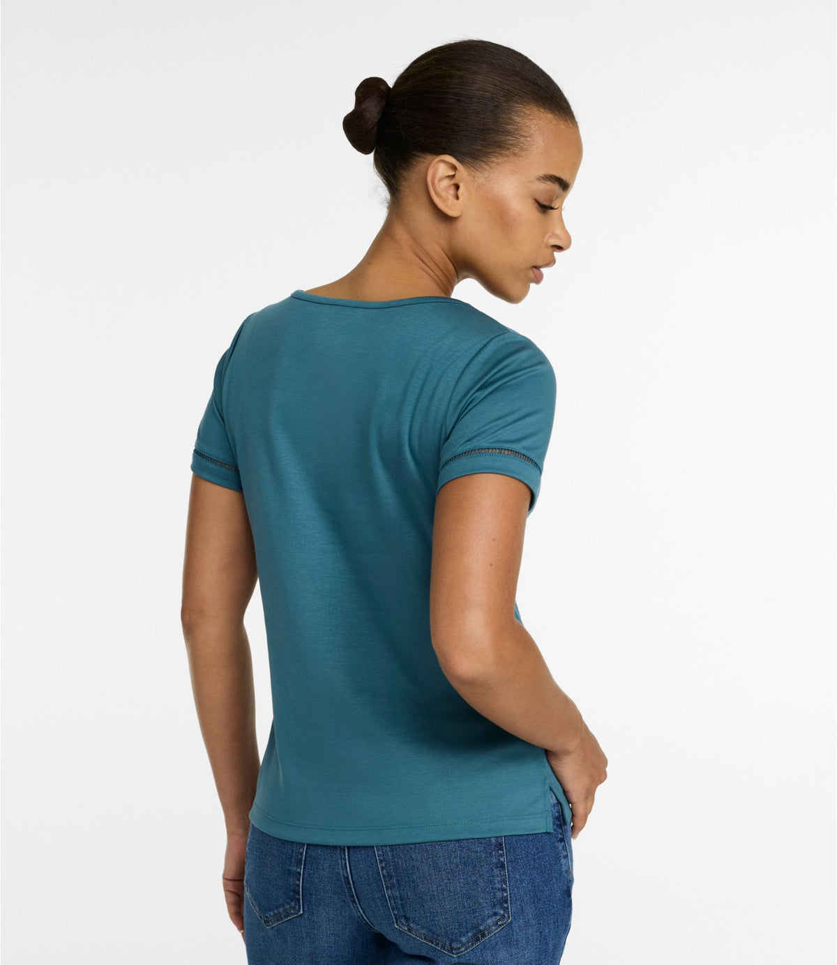 Women's Pima Cotton Tee, Short-Sleeve Jewelneck